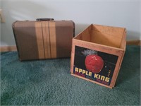 Fruit crate and suitcase