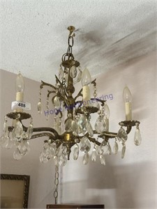 1 HANGING LIGHT W/ CRYSTALS, WALL HANGING, CANDLE,