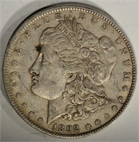 1892 MORGAN DOLLAR, XF/AU ORIGINAL