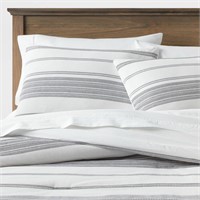 King Cotton Woven Stripe Comforter   Sham Set