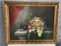 Oil On Canvas W/Fruit Motif, 37in X 47in