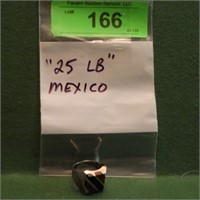 STERLING ? RING (MARKED 25 LB? MEXICO) MISSING 9?>