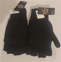 2 Fingerless/Mittens Size XL Black