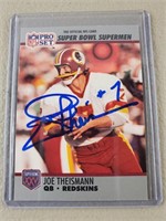 1990 Pro Set Joe Theismann Signed Football Card