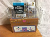 Large wooden recipe/greeting card & med organizers