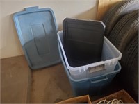 Mixed Plastic Storage Buckets, Some Lids