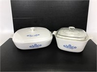 Corningware blue cornflower dish and pan w/ lids