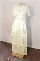 Vintage Bullock's White Satin Wedding/Formal Dress