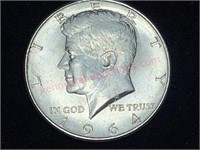 1964 Kennedy Half Dollar (90% silver) AU