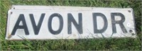 (2) Avon Drive Street Signs. Measure: 6" T x 24"