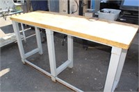 Wood Top Steel Framed Work Table,