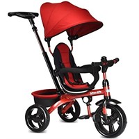 INFANS Kids Tricycle, 4 in 1 Stroll Trike with