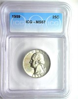 1959 Quarter ICG MS67 LISTS $1150