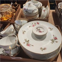 China - Moss Rose Pattern  - approx 12 Dinner