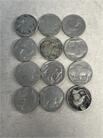 (12) Buffalo nickels