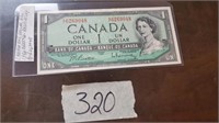 1954 Canada One Dollar Bill