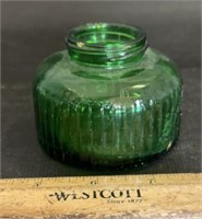 VINTAGE GLASS INK WELL-GREEN