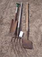 5-Tine Fork, Spade Shovel, Scraper