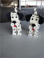 2 wooden dogs