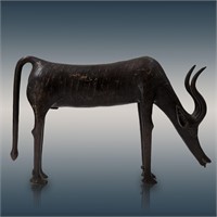 Large African Bronze Toscano Male Antelope
