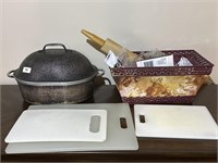 Dutch Oven.  Cutting Boards.  Cooking Supplies
