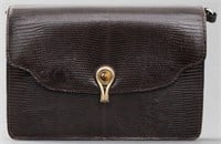 Brown Lizard Clutch Handbag