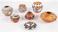 Lot: 7 American Indian Pots & Vases -  Acoma, etc.