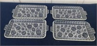 4 Matching Glass Serving Trays/Dishes