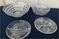 4 Glass Serving Dishes/ Bowls