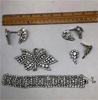 Bracelet, Brooch, and Earrings