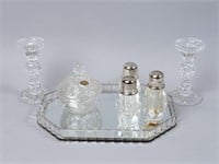 Acrylic Vanity Tray, Glass Candlesticks & More