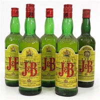 5 J & B  Scotch Whisky Bottles