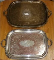 2 Large Silver Plate Trays by Wallace