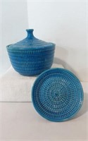 Beautiful Mid-Century Aqua Ceramic Casserole &..