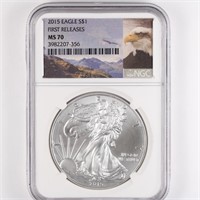 2015 Silver Eagle NGC MS70