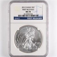 2012 Silver Eagle NGC MS70