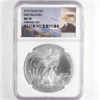 2015 Silver Eagle NGC MS70