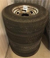 Set of (4) 120/116R Tires and Chrome Rims