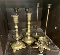 LOT - BRASS CANDLE HOLDERS