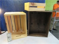 Lot (3) Wood Crate Type Decor Mechandising Display