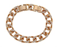 18K Gold Plated Iced Out Cuban Bracelet