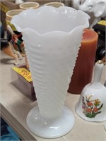 Hobnail Milk Glass Floral Vase