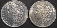 1880-P,S MORGAN DOLLARS AU