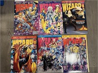 LOT OF 6 VTG WIZARD COMIC BOOK PRICE GUIDES