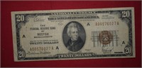 1929 $20 National Currency  Brown Seal/Boston