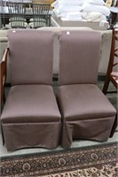 PAIR OF UPHOLSTERED DINER CHAIRS