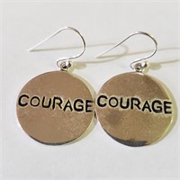 $200 Silver Courage Earrings