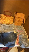 Denim purses, bedazzled, Mickey, gold 70’s,