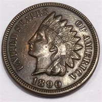 1890 Indian Head Penny AU/BU