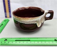 Japan Stoneware brown drip soup mug
